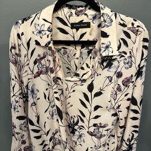 Ivanka Trump pink flower blouse, size L, like new